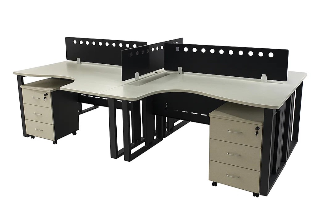 Bureau Work Office MDF mixe Acier avec caissons